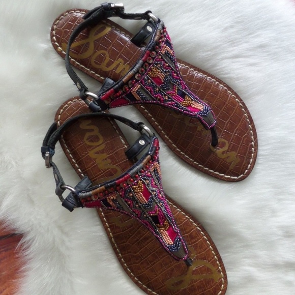 Sam Edelman Shoes - Sam Edelman GRETA Flat Thong Sandals Beaded 8.5